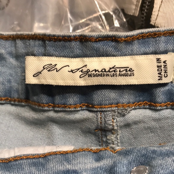 Light Blue Raw Distressed Denim Shorts - Picture 11 of 13